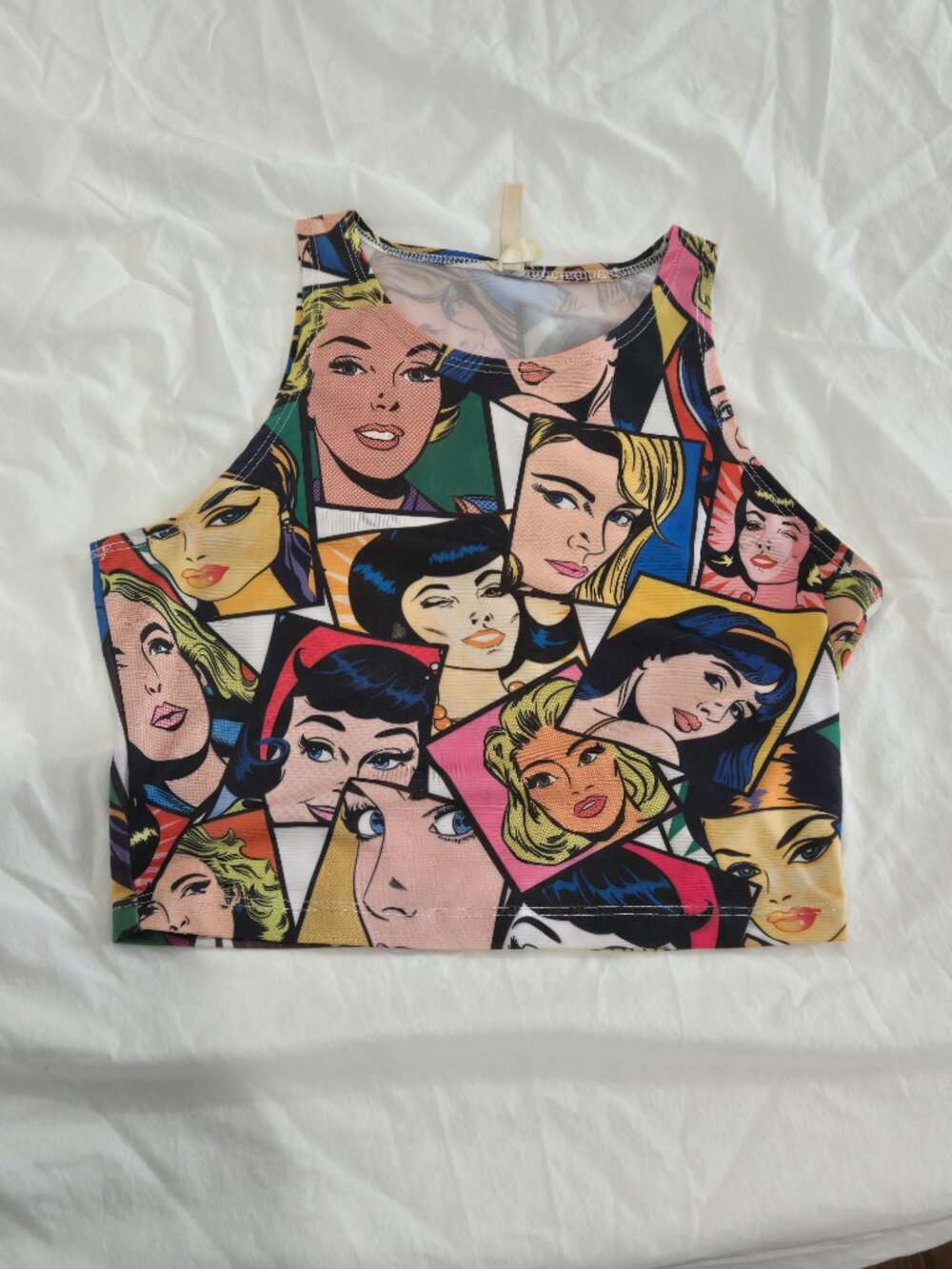 Vintage Y2K 2000s K Too Graphic Pop Art Comics Roy Lichtenstein Crop Top S - Picture 5 of 9
